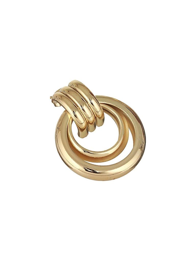 Anti-Tarnish 18k Gold Plated Concentric Hoop Earrings view 7