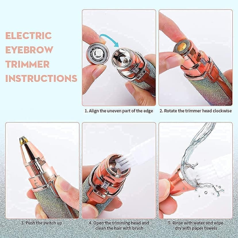 2-in-1 Rechargeable Eyebrow & Facial Hair Remover, Eyebrow Trimmer and Epilator for Women view 6