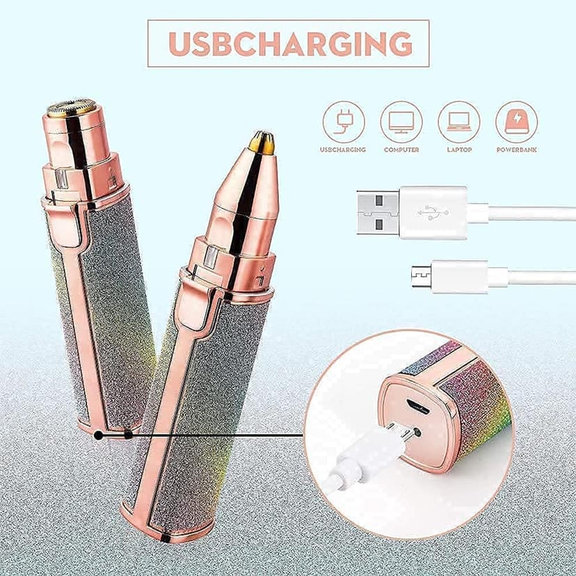 2-in-1 Rechargeable Eyebrow & Facial Hair Remover, Eyebrow Trimmer and Epilator for Women view 7