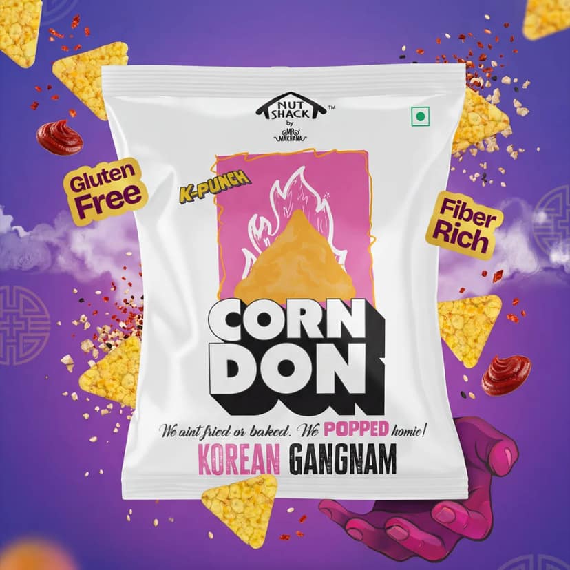 Mr Makhana Corndon Korean Gangnam Truffle Undercover and Dons BBQ Popped Corn Chips Combo Pack of 3 view 2