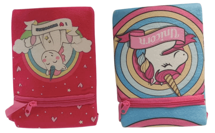 Unicorn Printed Canvas Fabric Zipper Coin Purse Wallet for Girls view 2