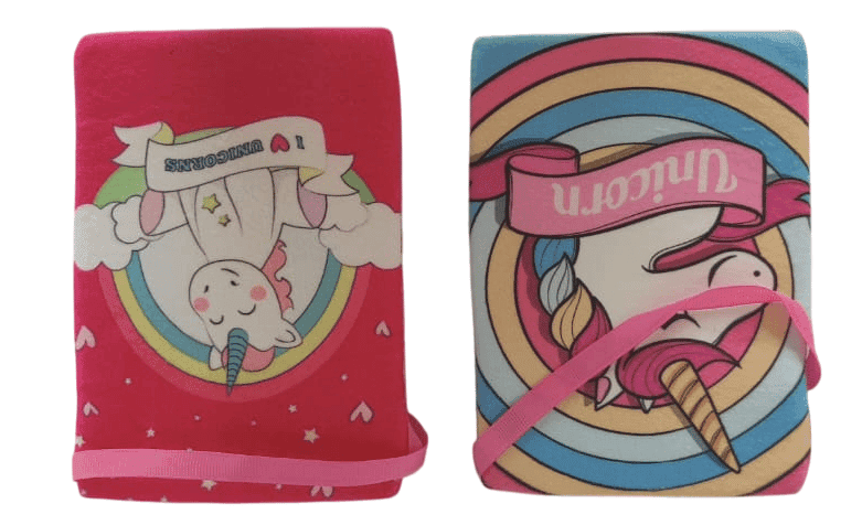 Unicorn Printed Canvas Fabric Zipper Coin Purse Wallet for Girls view 3