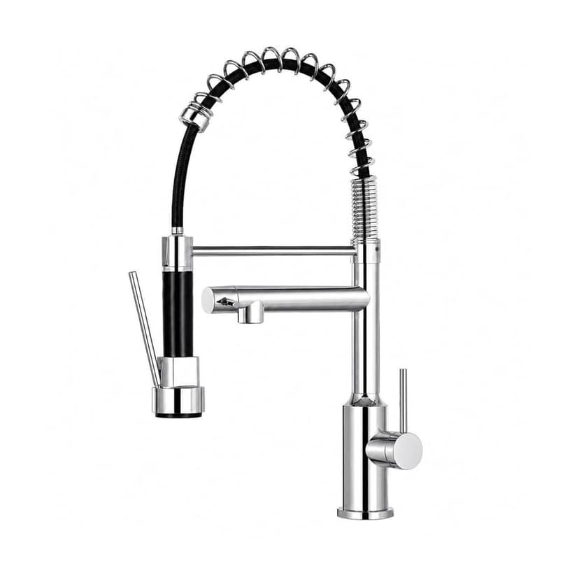 Spring Pull Down Kitchen sink Mixer Faucet SS 360° Hot & Cold Silver