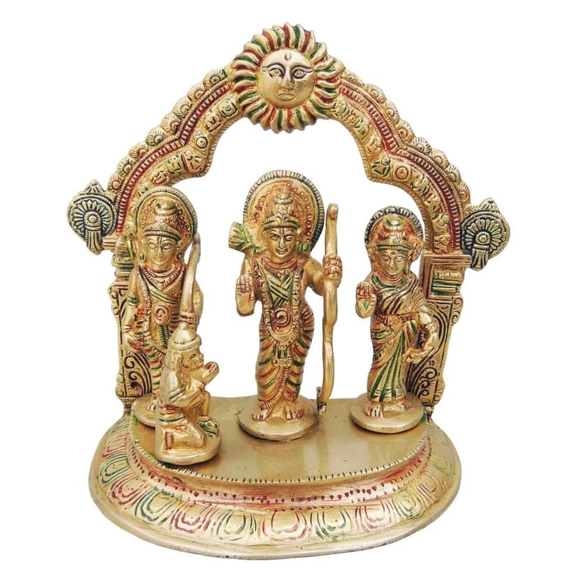 Brass Ram Darbar God Idol Statue | Best Ram Parivar Murti for Home Mandir, Height : 7.3 Inch (BSMAS884 C) view 2