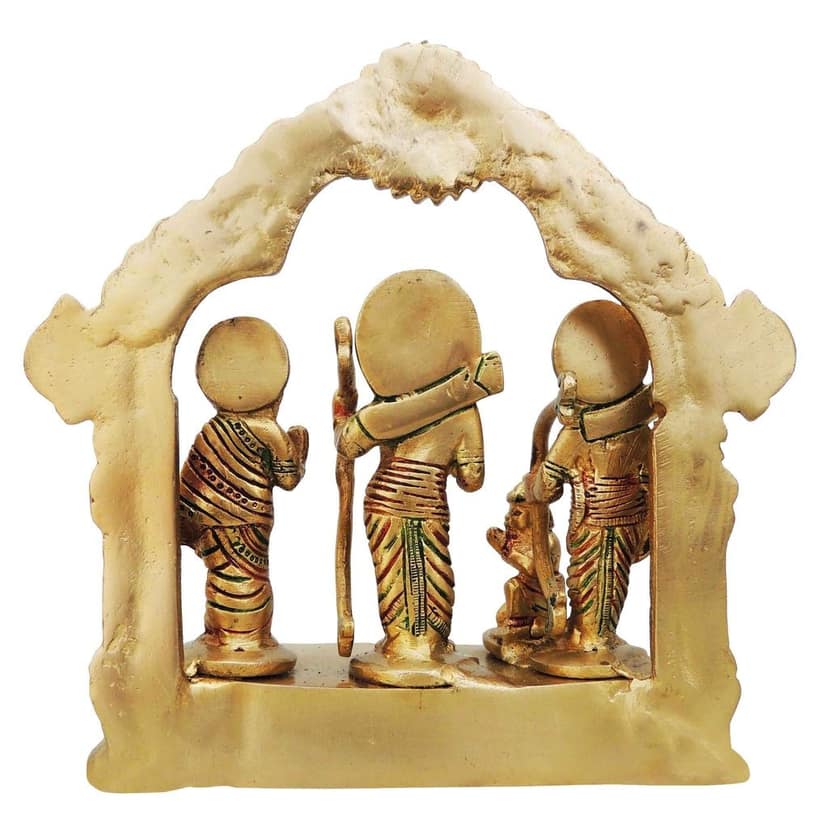 Brass Ram Darbar God Idol Statue | Best Ram Parivar Murti for Home Mandir, Height : 7.3 Inch (BSMAS884 C) view 3