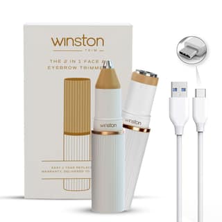 WINSTON 2 in 1 Face & Eyebrow Trimmer for Women, Rechargeable Electric Facial Hair Remover, 90 Min Runtime, C-Type Charging, Upper Lip, Chin, Forehead, Nose & Ear Hair Trimmer WINSTON 2 in 1 Face & Eyebrow Trimmer for Women, Rechargeable Electric Facial