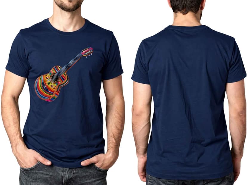 Trishoolin "Colorful Guitar" Music & Dance Theme T-Shirt | Design 70028MB | Cotton Regular Fit | Crew Neck / Round Neck Half Sleeve | Pack of 1 view 2