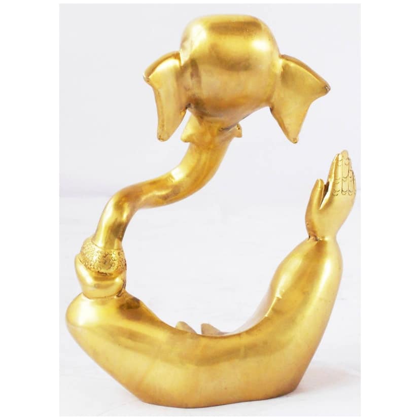 Premium Handcrafted Brass Ganesh Idol for Home Temple, Vastu & Diwali Gift, Height : 8 Inch (BSMAS1103 A) view 3