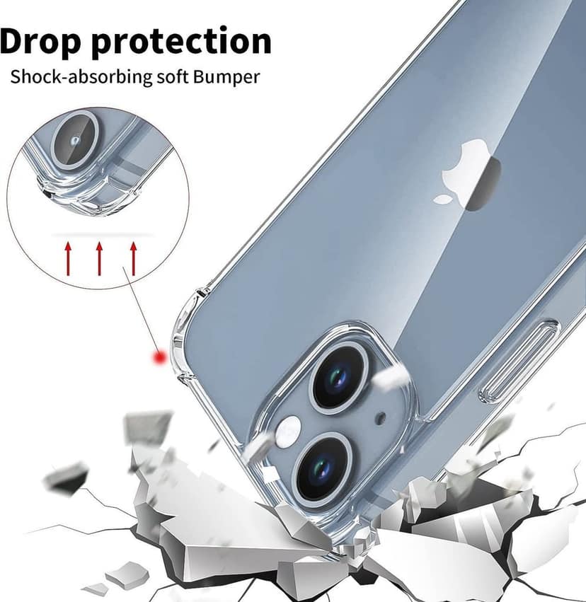 Faircost for iPhone 14 Back Cover Shockproof (Silicon| Transparent) view 3