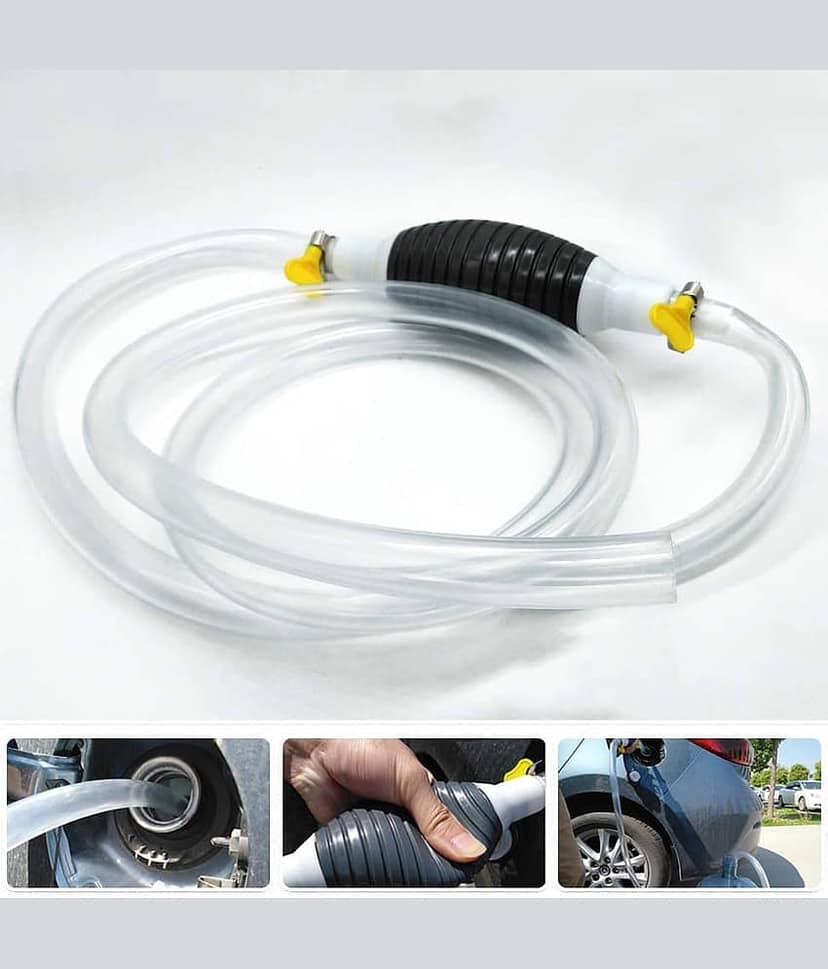 sakimo Fuel Transfer Pump, Oil Transfer Pump, High Flow Siphon Hand Oil Pump, Portable Manual Car Fuel Transfer Pump for Petrol Diesel Oil Liquid Water Fish Tank with 2M Syphon Hose (Multi).