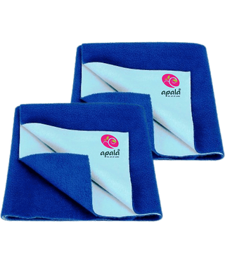 Apala Blue Laminated Bed Protector Sheet ( Pack of 2 )