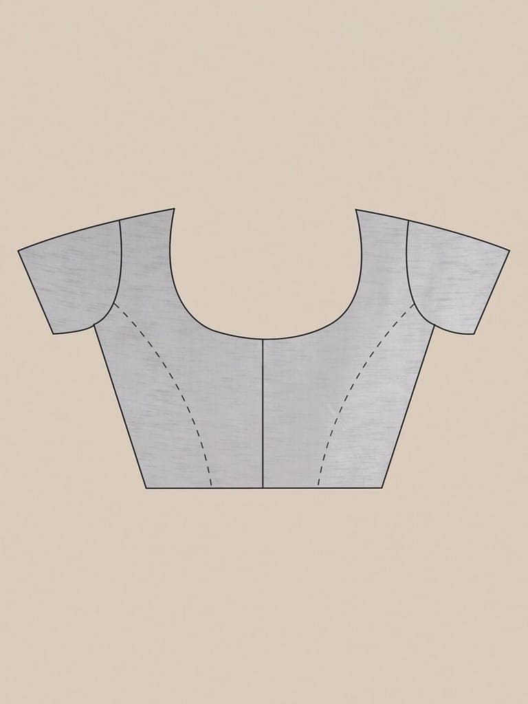 Grey Organza Saree With Woven Design view 5