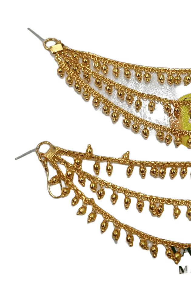 Gold Plated Traditional Indian Bollywood Ear Chain for Women view 2