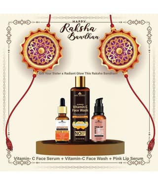 Bon Austin Advance Vitamin C Face Serum 30ml, Glowing Vitamin C Face Wash 200ml & Pink Lip Serum 30ml - Set of 3 Items