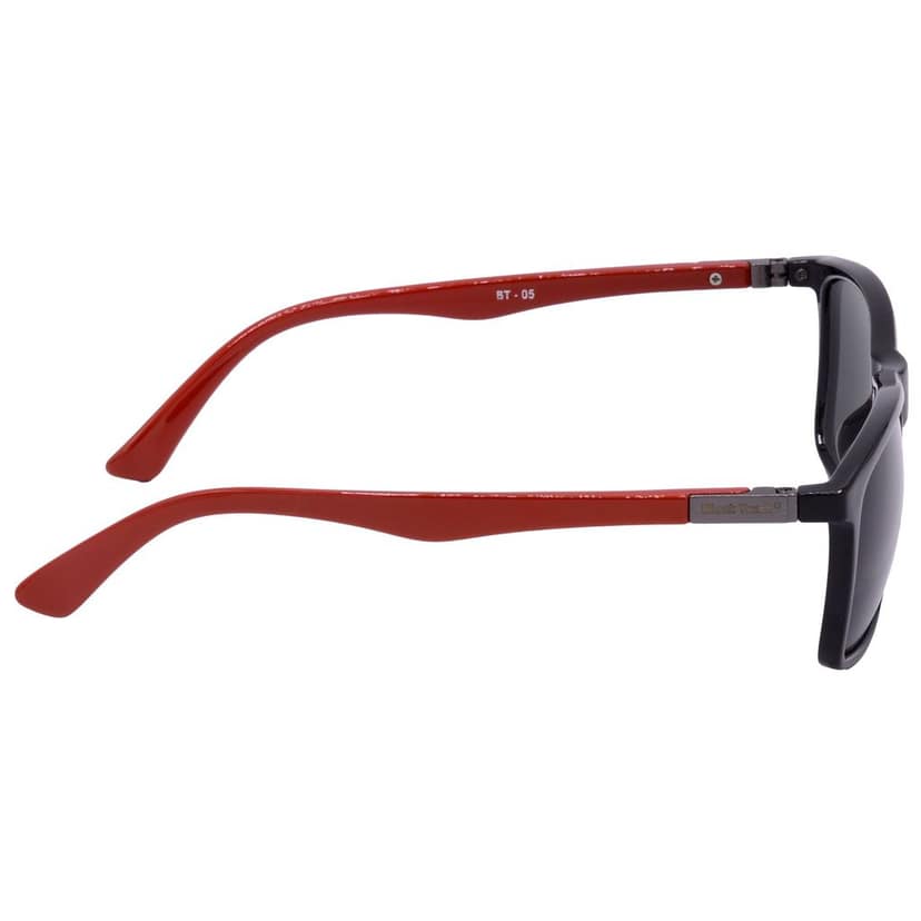 Hrinkar Grey Rectangular Glasses Black, Red Frame Best Goggles for Men & Women - HRS-BT-05-BK-RD-BK view 3