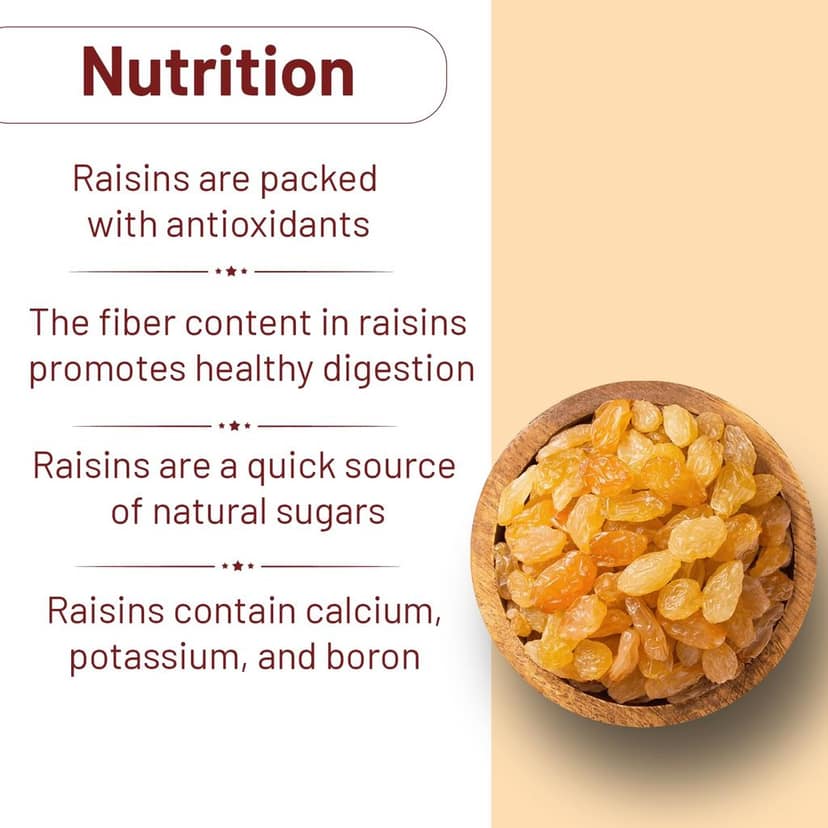 Mona Premium Golden Raisins - 100% Natural Dried Kishmish Dry Fruits view 4