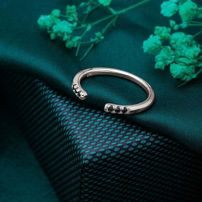 Silver Black Arc Ring view 3