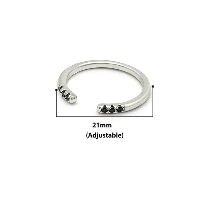 Silver Black Arc Ring view 4
