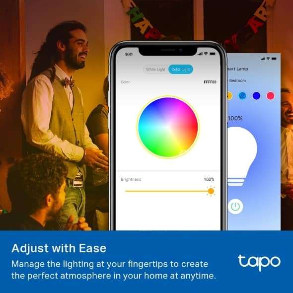 TP-Link Tapo L530B Smart Bulb, Smart Wi-Fi LED Light, B22, 8.7W, Compatible with Alexa(Echo and Echo Dot) and Google Home, Colour-Changeable, No Hub Required [Energy Class A+], Multi, Standard view 3