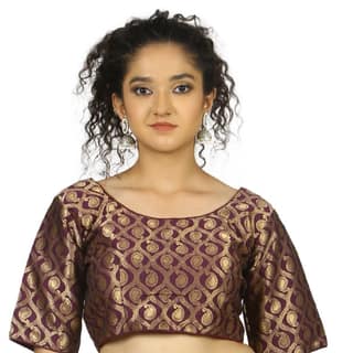 TheHangr Purple Gold Brocade Blouse - 34
