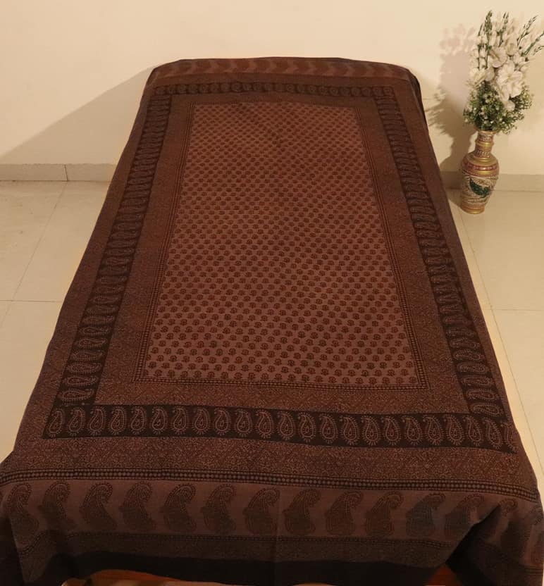 Hand Block Printed Bagh Cotton Single Bed Sheet view 2