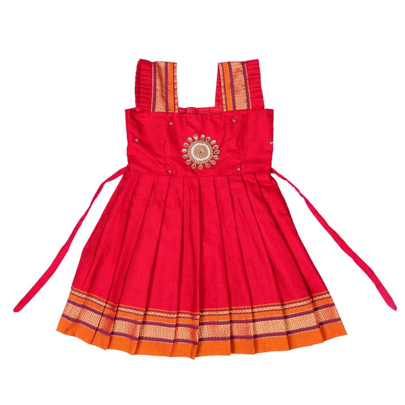Red Khun Frock for girls view 2