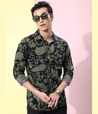 Ketch 100% Cotton Slim Fit Printed Full Sleeves Men's Casual Shirt - Lavender ( Pack of 1 )