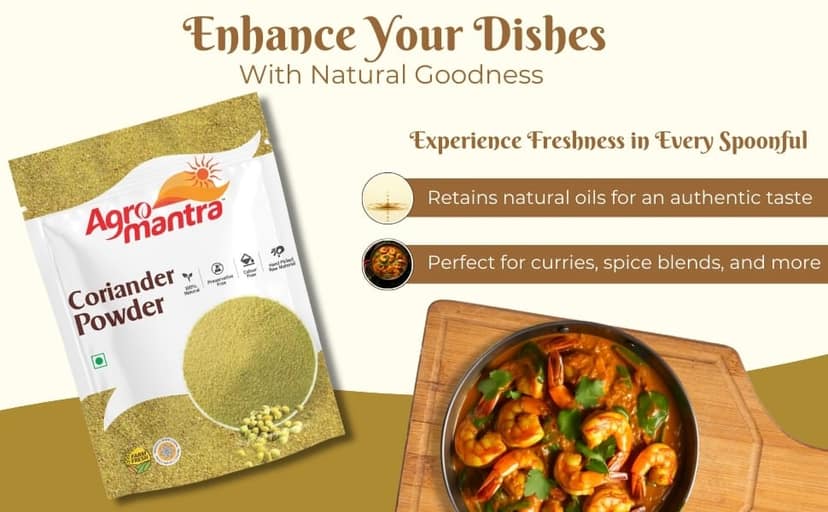 Agro Mantra Coriander Powder 500g | Freshly Ground & Aromatic | Sourced from Gujarat | Perfect for Curries, Spice Blends & Marinades | Preservative-Safe Indian Spice view 6