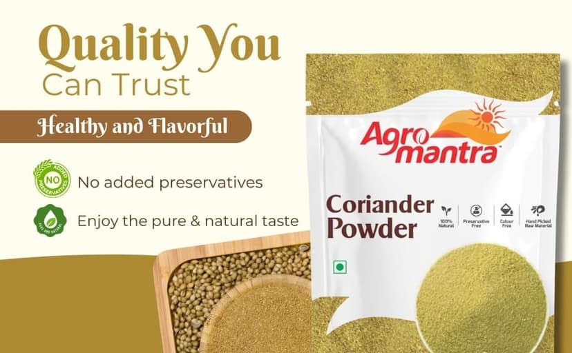 Agro Mantra Coriander Powder 500g | Freshly Ground & Aromatic | Sourced from Gujarat | Perfect for Curries, Spice Blends & Marinades | Preservative-Safe Indian Spice view 8