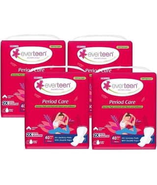 everteen Period Care XXL Soft 40 Sanitary Pads 320mm - 4 Packs (40 Pads Each)
