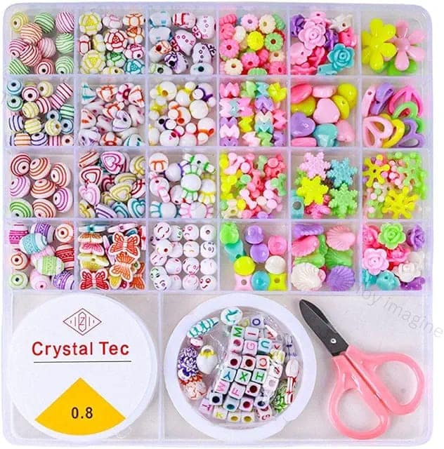 Toy Imagine DIY Bracelet Making Kit for Girls – Beads Kit & Jewelry Craft Set with Charms, Scissors & Elastic String – Beads for Bracelet Making – Gifts for Girls Age 8-10 – Toys for 7-14 Years view 3