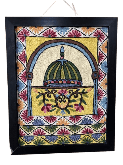 Hand Embroidered Kashmiri Crewal work home decor view 2