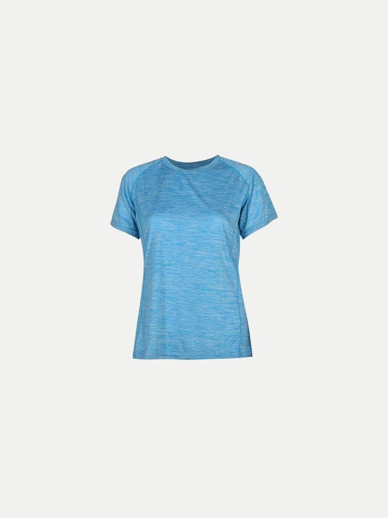 Women Aqua Half Sleeve Crew Neck T-shirt