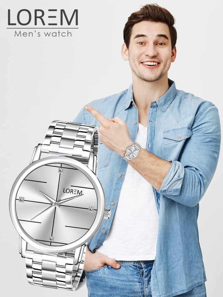 LOREM Black Standard Analog Watch for Men LR118-UF view 6