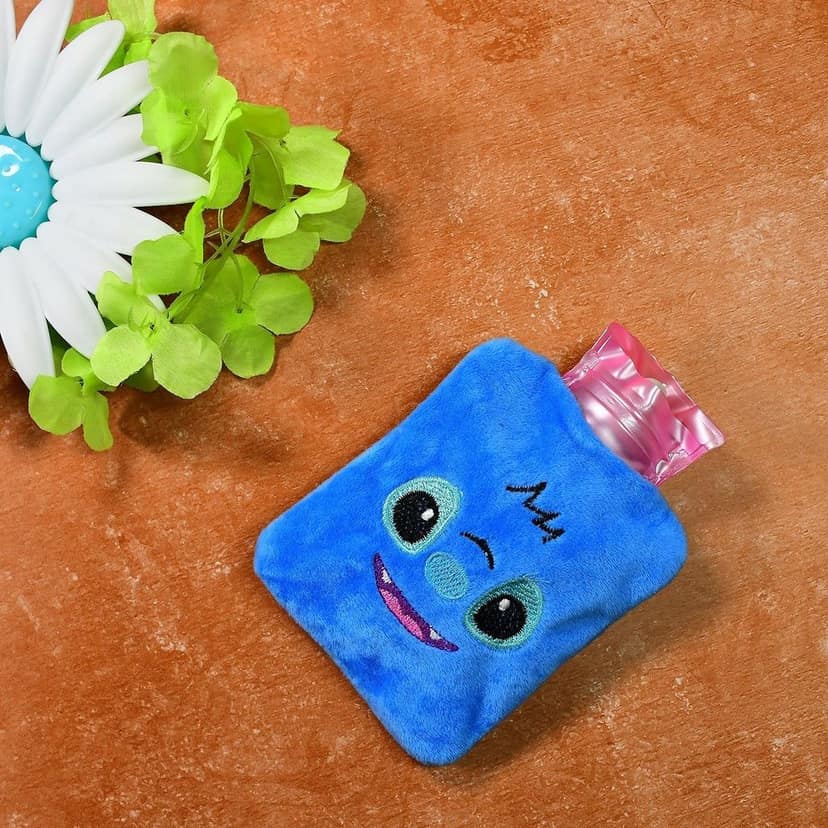 Blue Stitch Hot Water Bag - Small Size with Cover for Pain Relief & Warming