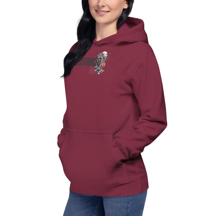 Clothikoo Premium Hoodie (Maroon Colour, Wolf Print) view 10