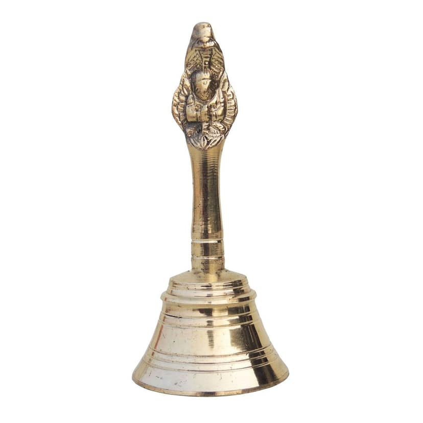 Brass Pooja Hand Bell, Garun Ghanti, Height : 4.5 Inch (FMAS676 C) view 2