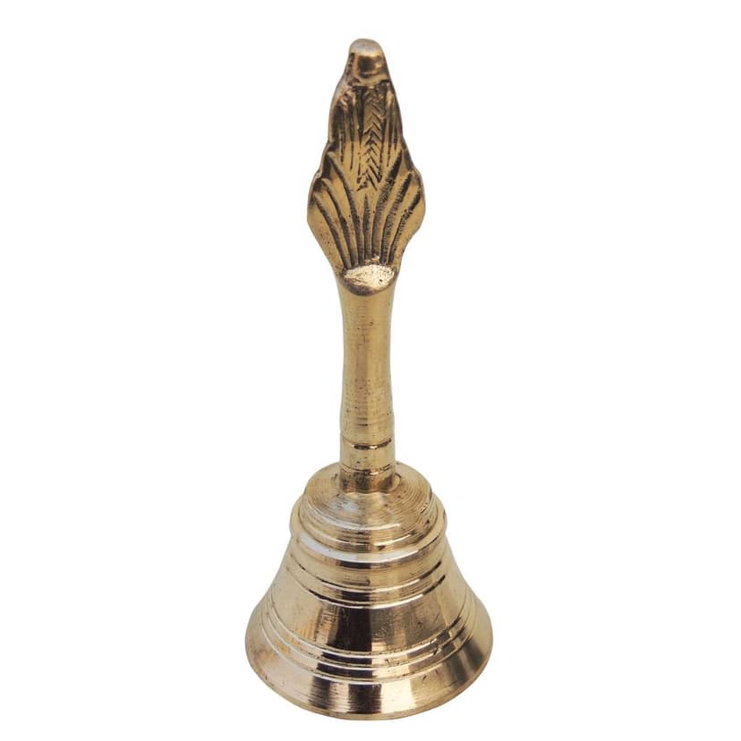 Brass Pooja Hand Bell, Garun Ghanti, Height : 4.5 Inch (FMAS676 C) view 3