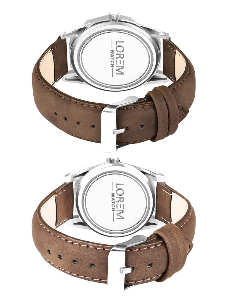 Brown 3D embossed Dial Analog Watch for Lovely Couple LR85-LR332 view 3