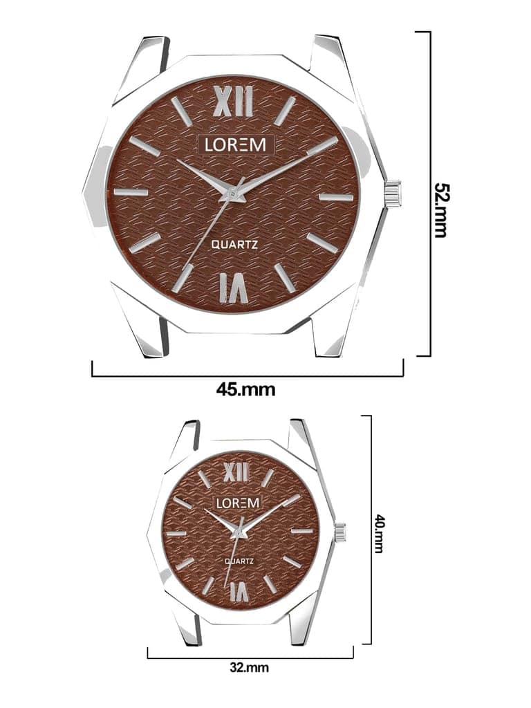 Brown 3D embossed Dial Analog Watch for Lovely Couple LR85-LR332 view 5