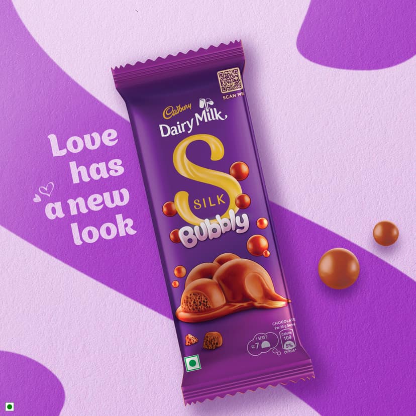 Cadbury Dairy Milk Silk Bubbly Chocolate Bars, 50 g view 3