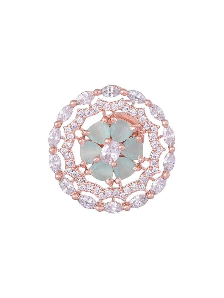 Stunning Pastel Blue Studs Amercan Diamond Studded Rose Gold plated Small Earrings view 3