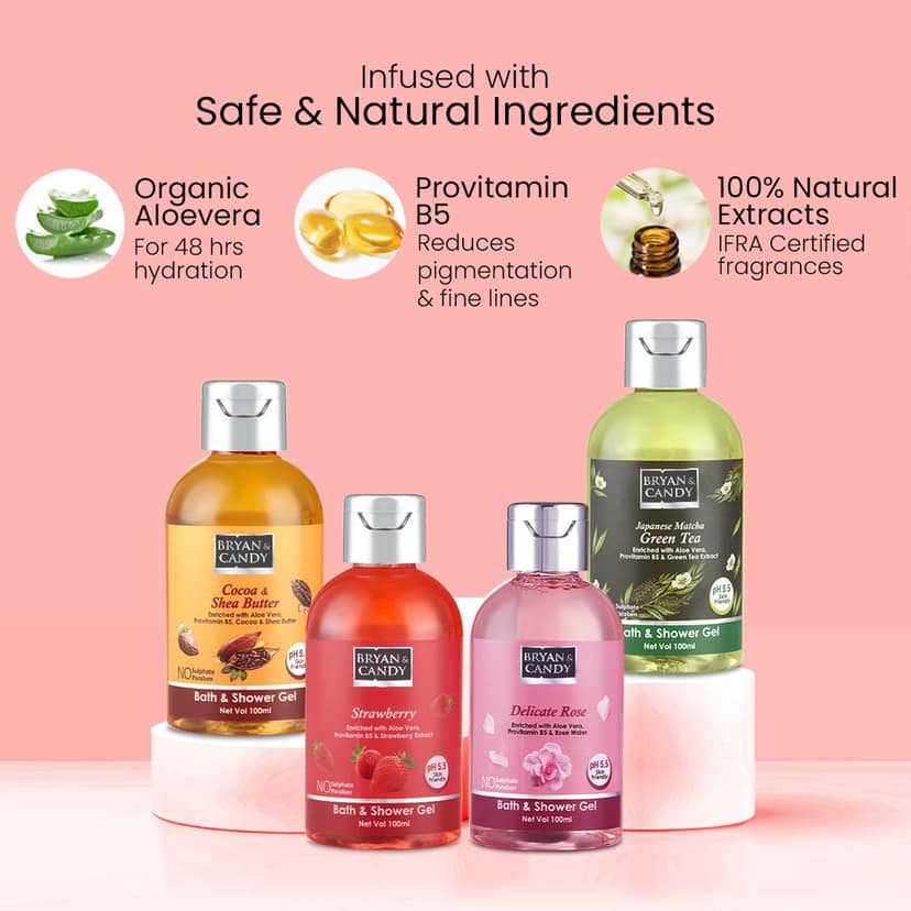 Bryan & Candy Shower Gel for Her | The Perfect Raksha Bandhan Gift For Sister | Gift Set (Pack of 4) for Clean Moisturized Skin view 3