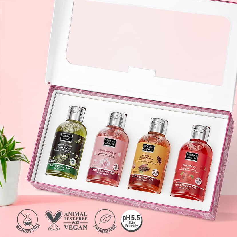 Bryan & Candy Shower Gel for Her | The Perfect Raksha Bandhan Gift For Sister | Gift Set (Pack of 4) for Clean Moisturized Skin view 4