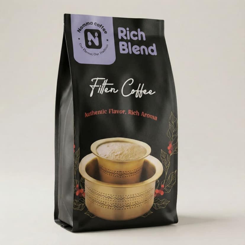 Namma Coffee - Rich Blend Filter Coffee Powder - 90% Coffee, 10% Chicory | Authentic South Indian Filter Coffee | Freshly Roasted, Strong And Aromatic