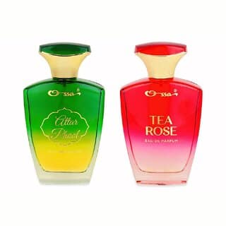 Ossa Attar Phool EDP 100ml And Tea Rose EDP 100ml Long Lasting fragrance Perfume Combo for Men Women (Pack of 2)