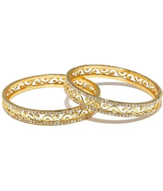 Sukkhi Incredible Gold Plated Set of 2 Austrian Diamond Bangles for Women