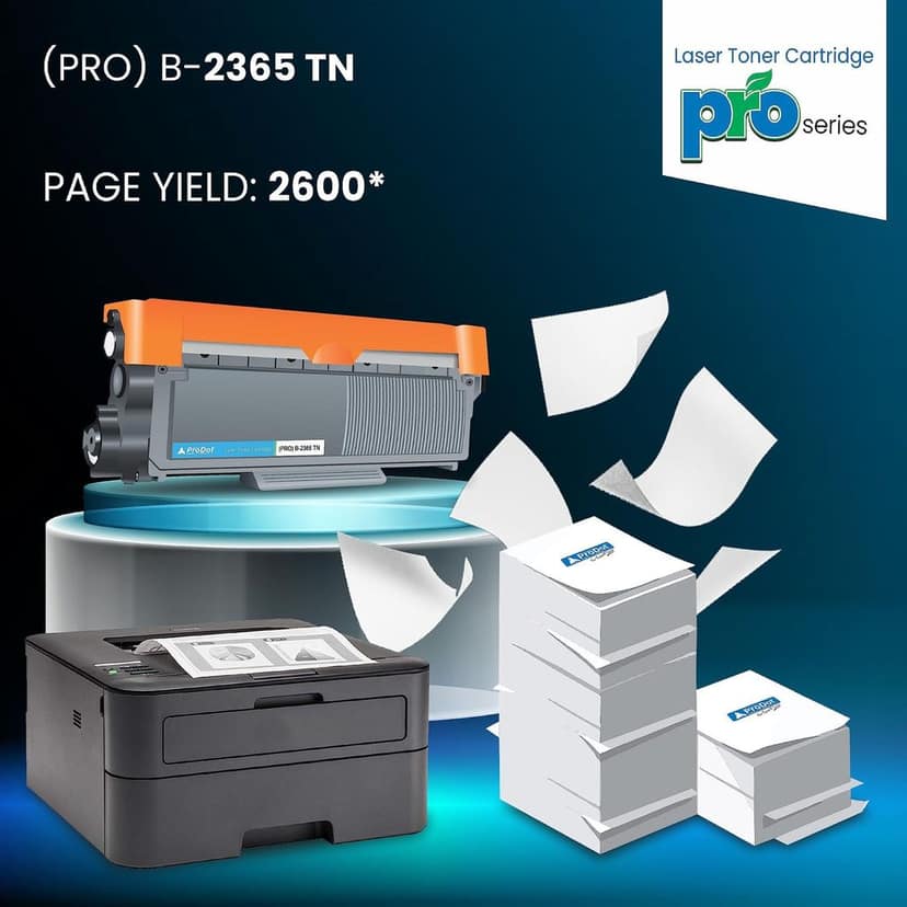ProDot (PRO B-2365 TN Laser Toner Cartridge for Brother TN-2365/TN-660 Compatible with Brother HL-2305w, 2321d, 2340dw, 2360dw, L2365dw, 2701dw, 2720dw, DCP-L2520dw, L2540dw, L2541dw view 3