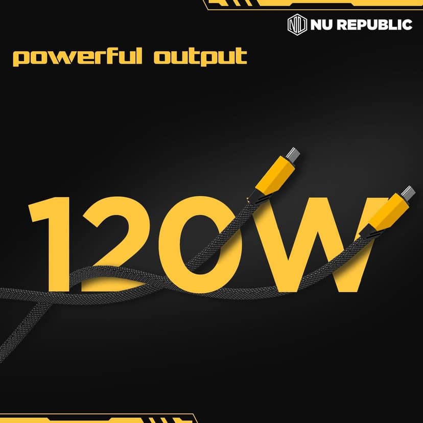 Blaze Fusion 120W Fast Charging Carbon fiber design cable (C-C Type) view 4