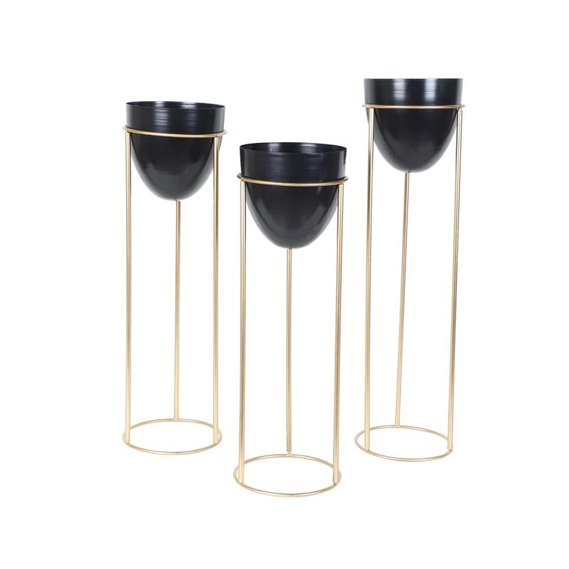 Detachable Black Capsule Floor Planter Set of 3 view 2